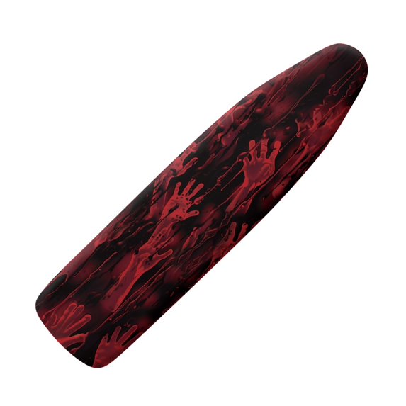 HELLHERO 15x54 Polyester Fabric Iron Covers - Universal Fit Ironing Board Protective Cloth for Home, Blood Hand Texture