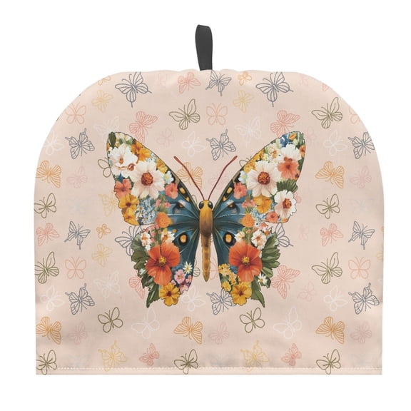 HELLHERO 1Pcs Tea Cozy Polyester Canvas Coffee Pot Cloth Covers Keep Warm for Housewife Butterfly Floral