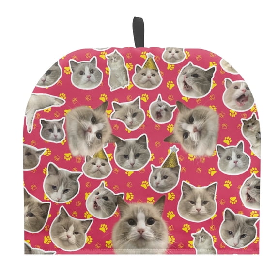 HELLHERO 1Pcs Teapot Cover, Durable Teapot Dust Cover for Kitchen, Cat Photo Pattern