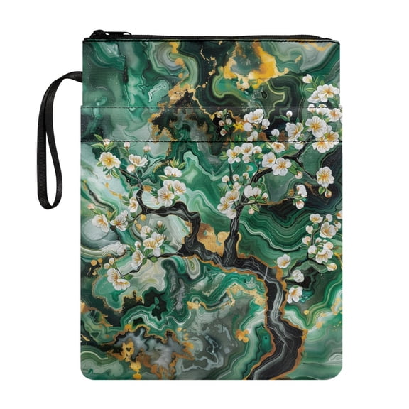 HELLHERO 1pcs Bible Case Bag with Waterproof Protector Wrap Bag Carrying Book Case with Book Protection for Librarian Book Organzoer Holder, Marble Pattern Flower