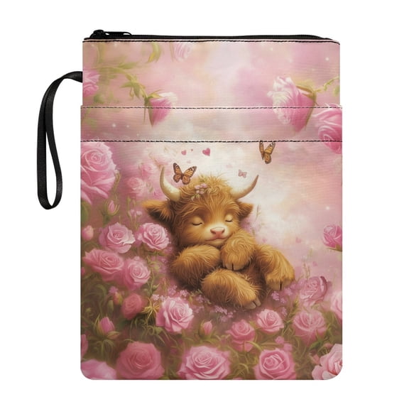 HELLHERO 1pcs Classic Book Cover Sleeve 11.4 Inch X 8.66 Inch Polyester Fabric Book Cover Sleeve Pouch Bible Book Carrying Bag with Zipper Birthday Gift for Women