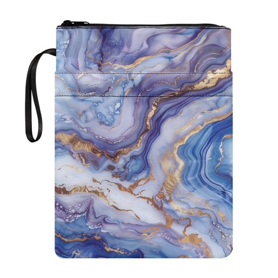 HELLHERO 1pcs Gift Bag Book Cover with Pocket Lightweight Polyester Book Storage Bag for Books Lovers Textbooks Friend 11.4 Inch X 8.66 Inch, Marble Pattern
