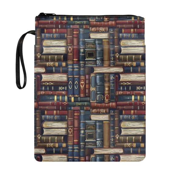 HELLHERO 1pcs Notebook Wraps with Lightweight Gift Bag Book Organzoer Holder with Zipper for Reading Lovers Storage & Portability, Book Pattern Design