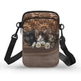thumbnail image 1 of HELLHERO 2 Layers Polyester Cross Body Purse Unisex 4.33"x1.97"x7.09" Cat and Daisy Pattern Design, 1 of 7