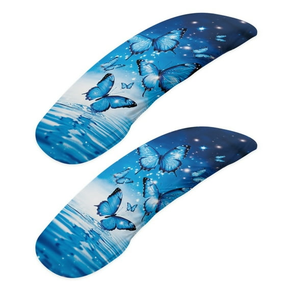 HELLHERO 2 Pcs Office Chair Armrest Cover Butterfly Print, Office Seat Hand Rest Protector Elastic Band, Stretchable Chair Armrest Slipcover Pads