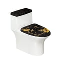thumbnail image 1 of HELLHERO 2 Pcs Set Lid Cover Set for Toilet Soft Elastic Fabric, Fits All Toilet Shapes, Bathroom Bee, 1 of 8