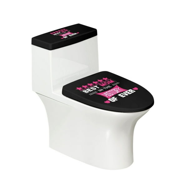 HELLHERO 2 Pcs Set Toilet Seat Lid Cover Set Fits All Toilet Shapes Polyester Fabric, Stretch, Bathroom Supplies