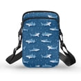 thumbnail image 1 of HELLHERO 2 Zippers Women Crossbody Bag, Polyester Shoulder Bag for Men, Women, Shark, 1 of 7