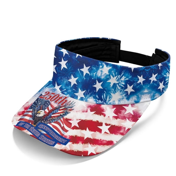 HELLHERO 250th Anniversary Eagle Breathable Sun Visor Hat for Tennis Outdoor Rides, Open Top UV Protection Open Top Visors