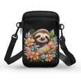 thumbnail image 1 of HELLHERO 4.33"x1.97"x7.09" Adjustable Crossbody Bag, Unisex with Stylish Black Cat Blue Denim, 1 of 7