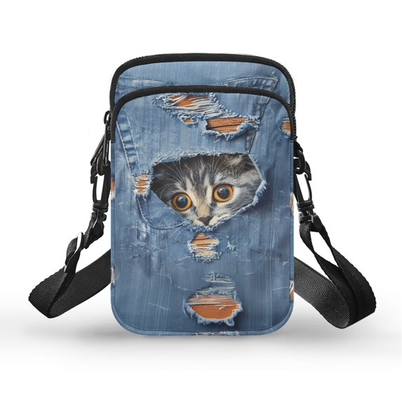 HELLHERO 4.33x1.97x7.09 Crossbody Sling Bags, Unisex with Trendy Cat