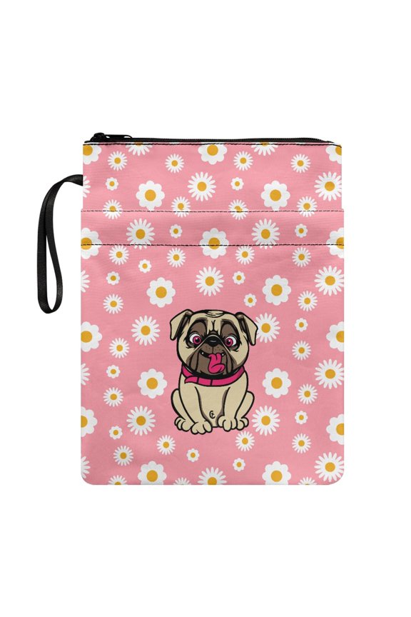 8.66 x 11.42 Polyester Fabric Book Organizer Bag - Easy Carry Book Case for Journal, Textbooks Paperbacks Bag Papillon Daisy