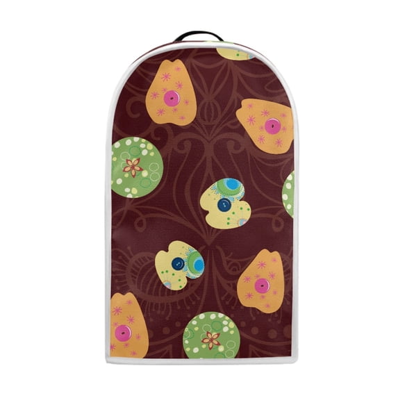 HELLHERO Abstract Floral Pattern Dust Cover 1pc Food Processor Cover Polyester Easy to Clean for Kitchen Counter Hand Strap