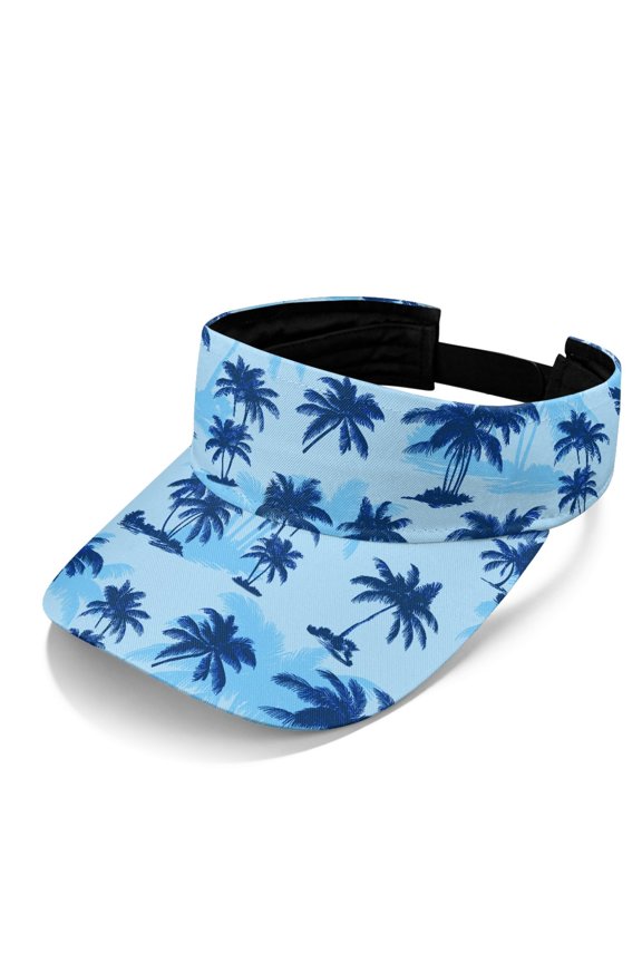 Adjustable Polyester Fabric Open Top Cap for Sport Hiking, Sun Protection UV Protection Comfortable Fit Sun Visor Cap, Palm Tree Sky