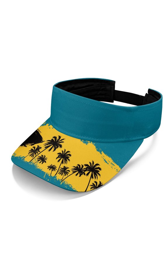 Adjustable Polyester Fabric Sun Visor Cap for Running Walking, Comfortable Fit Lightweight Sun Protection Sports Visor Hat, Bahamas Flag