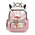 thumbnail image 1 of HELLHERO Adjustable Shoulder Strap Casual Daypack for Preschool Elementary School, 600D Polyester Durable 17 Inch Kids Backpack, Axolotl Ice Cream Print, 1 of 8