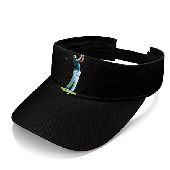 HELLHERO Adjustable Sports Visor Hat for Golf Tennis, Polyester Fabric Breathable Empty Top Design Sun Visor Cap, UV Protection