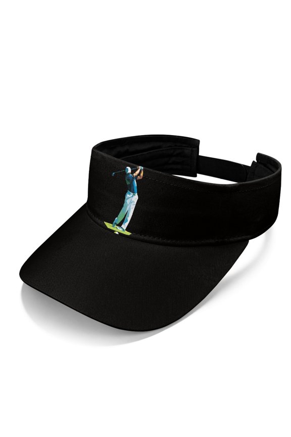 Adjustable Sports Visor Hat for Golf Tennis, Polyester Fabric Breathable Empty Top Design Sun Visor Cap, UV Protection