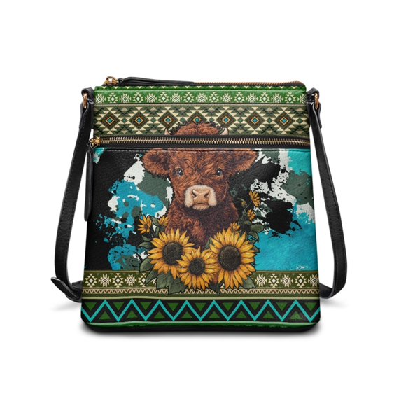 HELLHERO Adjustable Strap Ladies Shoulder Bag for Dating Everyday, Water-Resistant Spacious PU Crossbody Bag, Geometric