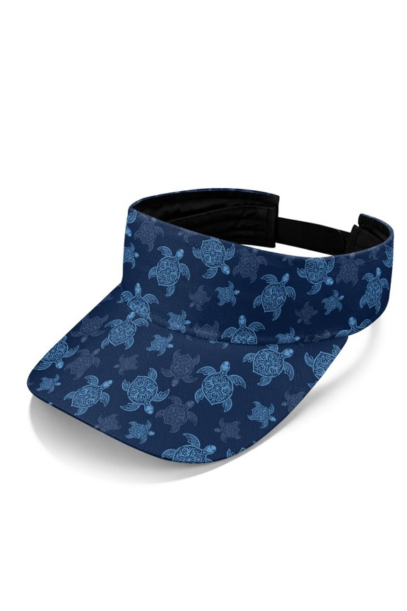 Adjustable Sun Visor Cap for Outdoor Activities Pool, Polyester Fabric Adjustable Strap Sun Visor Hat, Turtle