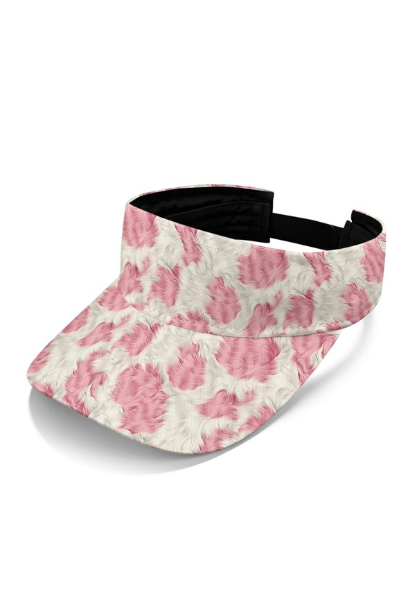 Adjustable Sun Visor Cap for Walking Sport, Polyester Fabric Lightweight Open Top Visors, Pink Leopard Print