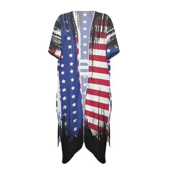 HELLHERO American Flag Summer Beach Cover Ups Breathable High Quality Fabrics Quick Dry Bathing Suit Cover Up