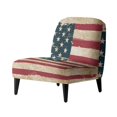 thumbnail image 1 of HELLHERO American Flag Vintage Dustproof Armless Accent Chair Cover with Stain Protection, Anti-Wrinkle Armless Accent Slipper Chair Cover Slipcover, 1 of 8