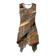 thumbnail image 1 of HELLHERO Animal Patchwork Print Beach Long Dresses, Side Pockets Sleeveless Sundress Pleated Asymmetric Summer Sleeveless Dress, 1 of 8