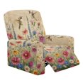thumbnail image 1 of HELLHERO Anti Pet Hair 4 Pack Recliner Chair Slipcover for Kids, Polyester Spandex with Side Pocket Recliner Cover for Living Room, Lavender Floral Pattern, 1 of 8