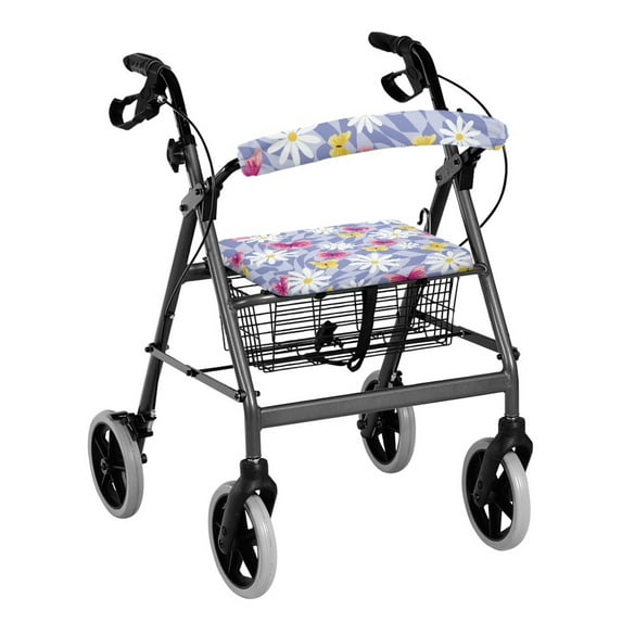 HELLHERO Anti-Slip Cover Walker Seat Cover and Seat Back Covers Stretchable Material & Removable and Washable and Seniors Butterfly Daisy