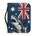 thumbnail image 1 of HELLHERO Australia Flag Shark Print Bible Covers, Protective PU Leather Church Bible Bag for Work Christian Prayer, Durable Bible Carrying Case, 1 of 12