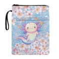 thumbnail image 1 of HELLHERO Axolotl Sakura Sky Book Sleeve Protector Book Cover Sleeve Pouch for Lightweight Book Organzoer Holder Polyester with Handle and Zipper, 1 of 8