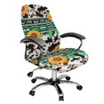 thumbnail image 1 of HELLHERO Aztec Sunflower Print Office Chair Covers with Elastic Band, Cow Print Universal Computer Chair Slipcover Washable, Anti-dust Desk Chairs Slipcover, 1 of 7