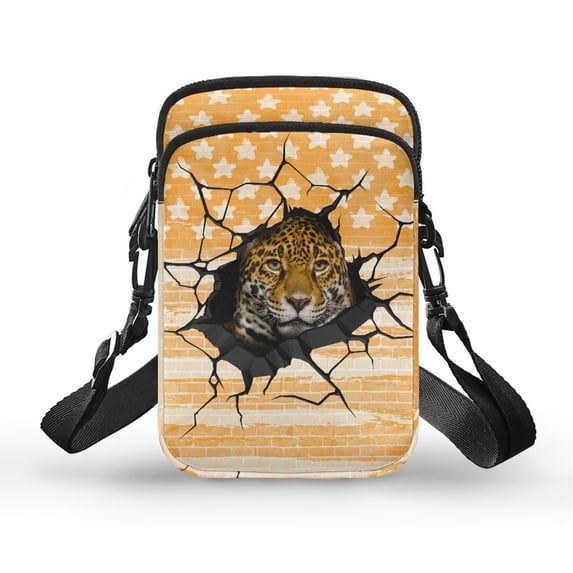 HELLHERO (Bag Only) Adjustable Crossbody Bag Polyester, Trendy Sling Bag, Leopard Star Pattern