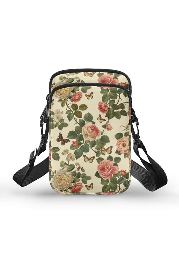 (Bag Only) Crossbody Sling Bags Polyester, Vintage Crossbody Bags, British Rose Style