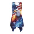 thumbnail image 1 of HELLHERO Bald Eagle and US Flag Sleeveless Sundress, Round Neck Summer Sleeveless Dress Side Pockets Pleated Ladies Irregular Hem Casual Dress for Graduation Party, 1 of 8
