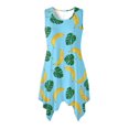 thumbnail image 1 of HELLHERO Banana Leaf Print Sleeveless Sundress for Beach Vacation Dating, Non Fade Pleated Summer Sleeveless Dress, 1 of 8