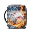 thumbnail image 1 of HELLHERO Baseball with Fire and Water Collision Bible Cover Case, Lightweight Smooth Zipper Quilted Bible Cover Polyester Fabric Bibles Study Bag for Daily Use Church Study, 1 of 9