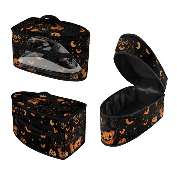 HELLHERO Bat Pumpkin Theme and Starry Sky Steamer Carrying Case Polyester Reusable Most Iron, Bag Only