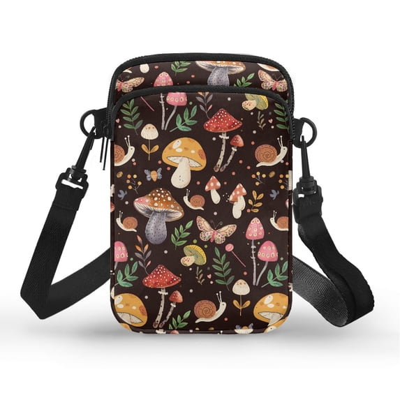 HELLHERO Bat Red Halloween Pattern Small Crossbody Purse Double Deck Daily Use Men, Women Shoulder Bags Women Adjustable Shoulder Strap