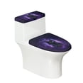 thumbnail image 1 of HELLHERO Bathroom Seat Covers Set of 2 Polyester Machine Washable for Friends, Cosmic Cat Mandala Pattern, 1 of 8