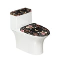 thumbnail image 1 of HELLHERO Bathroom Set Rose Elastic Bottom Machine Washable 2 Pcs Set with Soft Toilet Seat Lid Cover Set Toilet Lid Dust Cover Set Dust-Proof, 1 of 8
