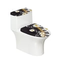 thumbnail image 1 of HELLHERO Bathroom Toilet Cover Set & Stretch Toilet Protector Cover for Modern Bathrooms, Polyester, Reusable, Daisy Musical Note, 1 of 8