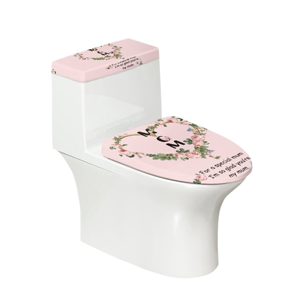 HELLHERO Bathroom Toilet Cover Set for Soft Elastic Fabric Elastic Edge Machine Washable Easy to Clean Fits All Toilet Shapes Washable Cozy
