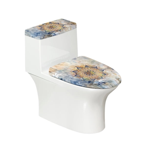 HELLHERO Bathroom Toilet Cozy Set, Dust-Proof Easy Care Polyester Toilet Lid Dust Cover Set