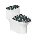 thumbnail image 1 of HELLHERO Bathroom Toilet Lid Cover Set 2 Piece Set Elastic Fabric Dustproof for Family Floral Pattern, 1 of 8