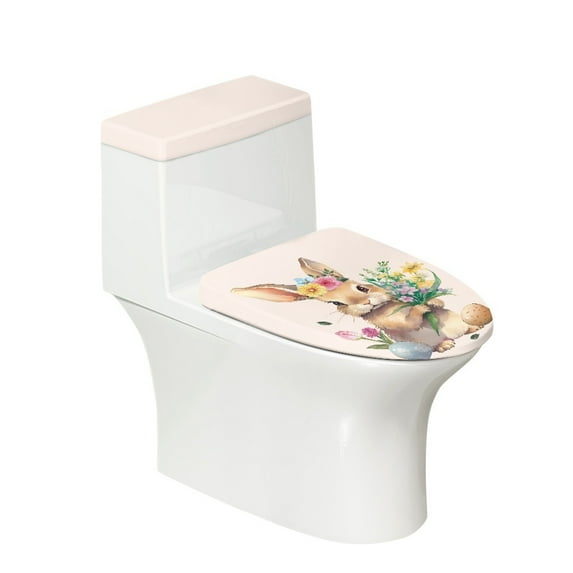 HELLHERO Bathroom Toilet Lid Cover Set for Adjustable Polyester Fabric Fits All Toilet Shapes Easy to Install Washable Soft Non-Slip Adds Holiday Charm