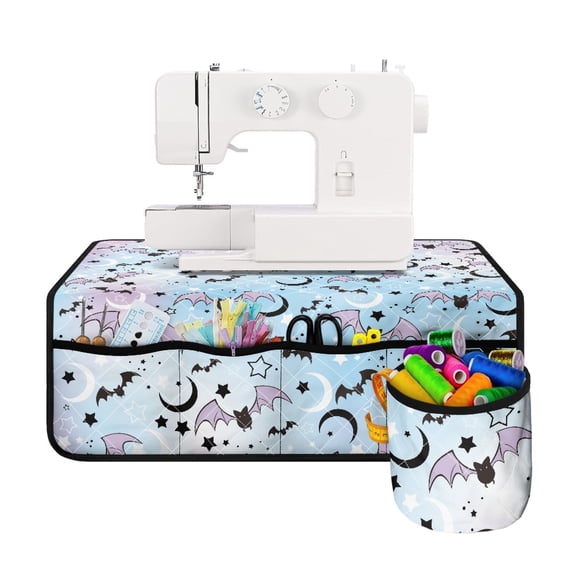 HELLHERO Bats Sewing Machine Mat Fabric Polyester Waterproof Organizer for Ideal For Sewing Classes & Home Use, Christmas