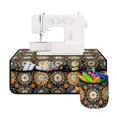 thumbnail image 1 of HELLHERO Beautiful & Practical Fusion Sewing Machine Pad Fabric Polyester Easy Storage Mandala Floral Black Background for Woman Gifts Home Indoor, Christmas, 1 of 5