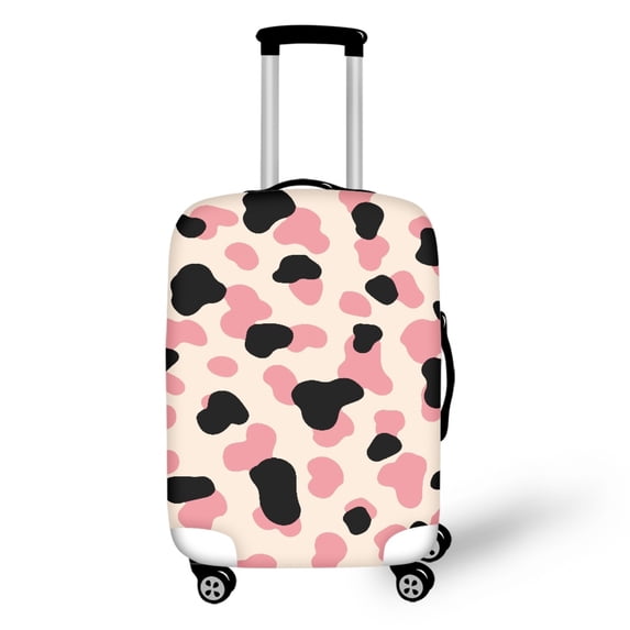 HELLHERO Beige Black Pink Spots Luggage Cover for Family, Polyester Protective Breathable Suitcase Cover All Size